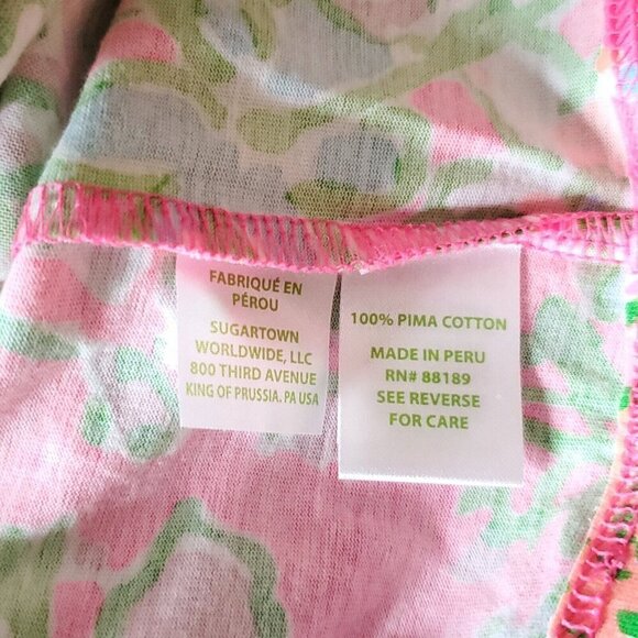Lilly Pulitzer Palmetto T Shirt Dress XS Bright Flamingo Pink V Neck Floral $98 - Picture 5 of 6